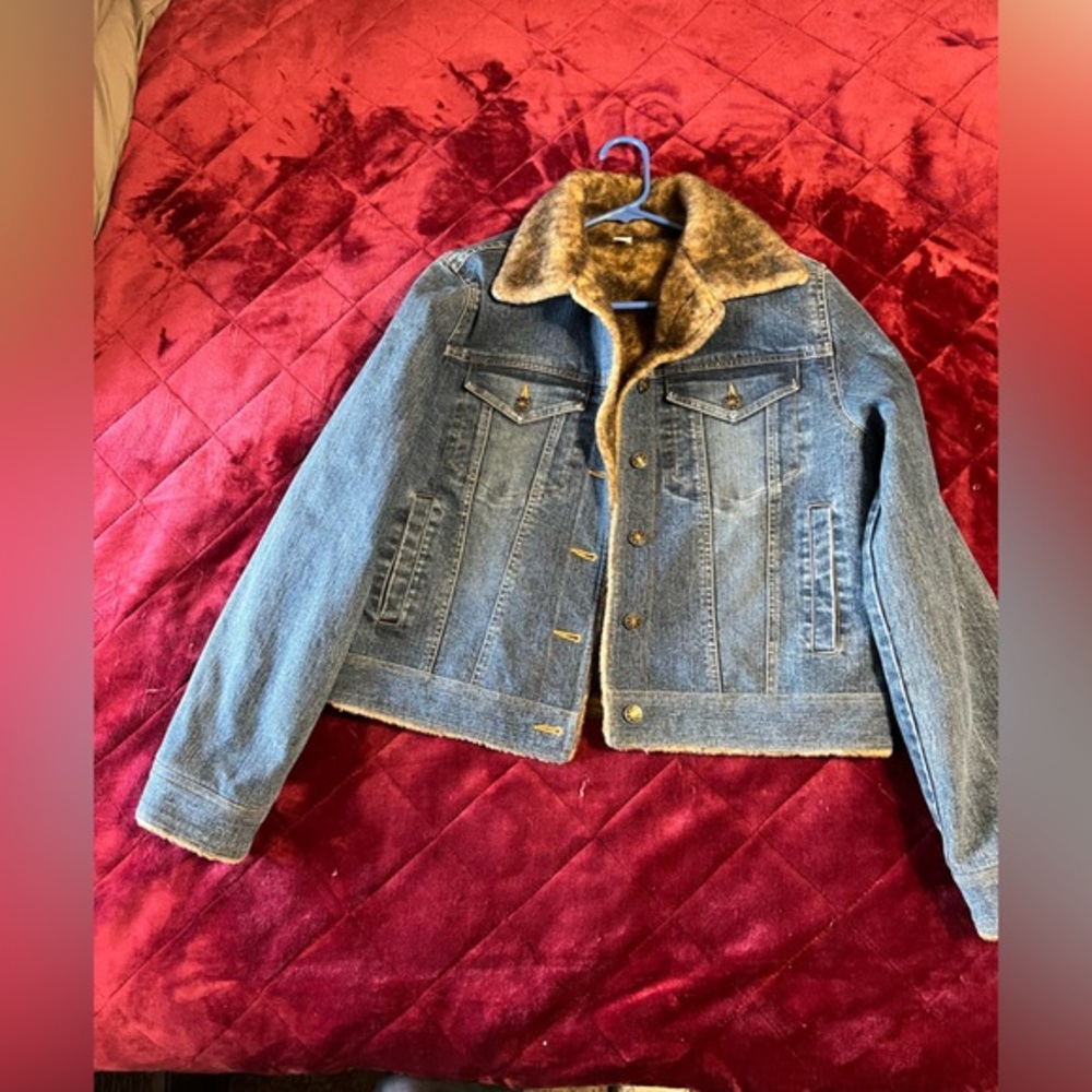 Marvin Richards size, medium denim and faux fur lined jacket
